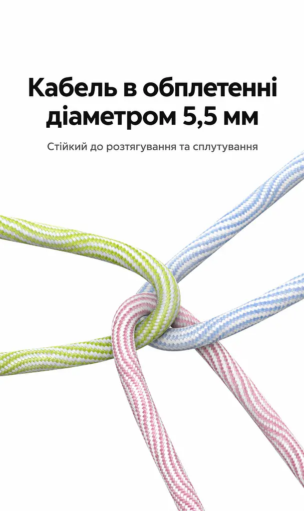 Кабель-ремінець UGREEN L508 USB-C - USB-C 60 Вт 1,2 м рожевий (35510) - фото 5