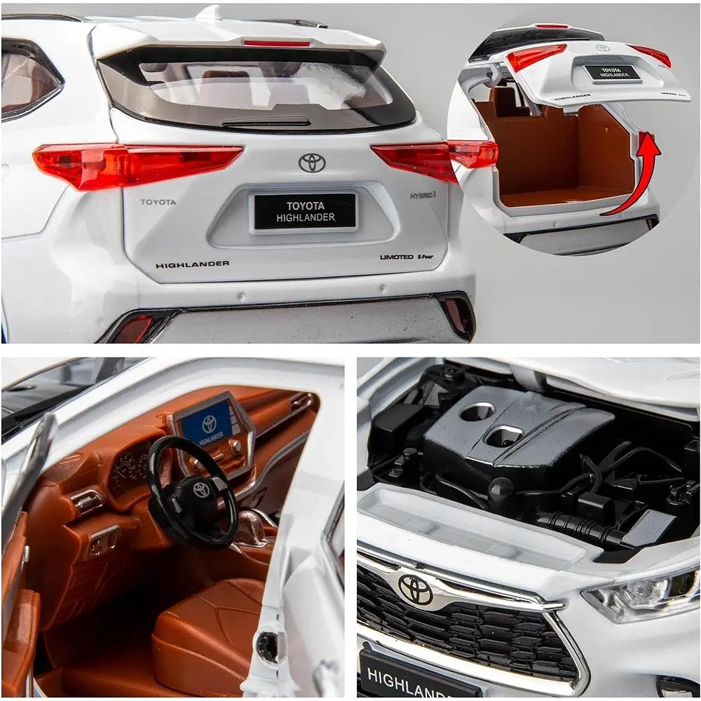 Колекційна металева модель автомобіля АвтоЕксперт Toyota Highlander Hybrid з інерцією, світлом та звуком 1:24 - фото 3