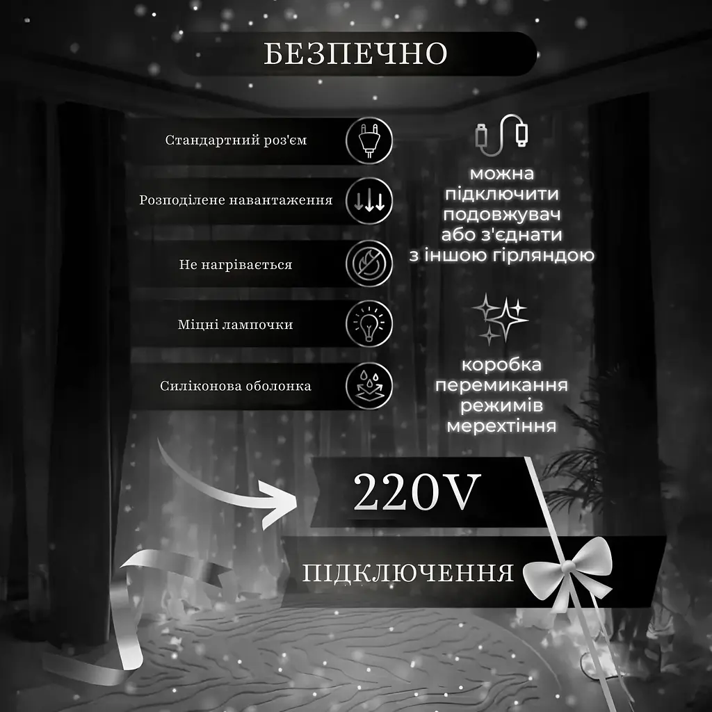 Гирлянда Водопад GarlandoPro 270 LED 3x3 м, белый (1733051W) - фото 5