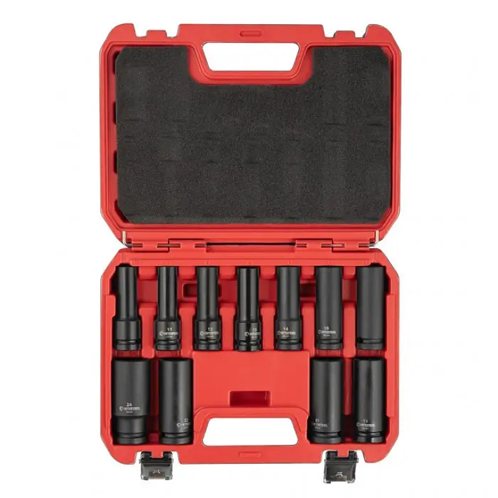 Набор головок ударных удлиненных 1/2", 11 ед., 10-24 мм, Cr-Mo, STORM INTERTOOL ET-8505 - фото 2