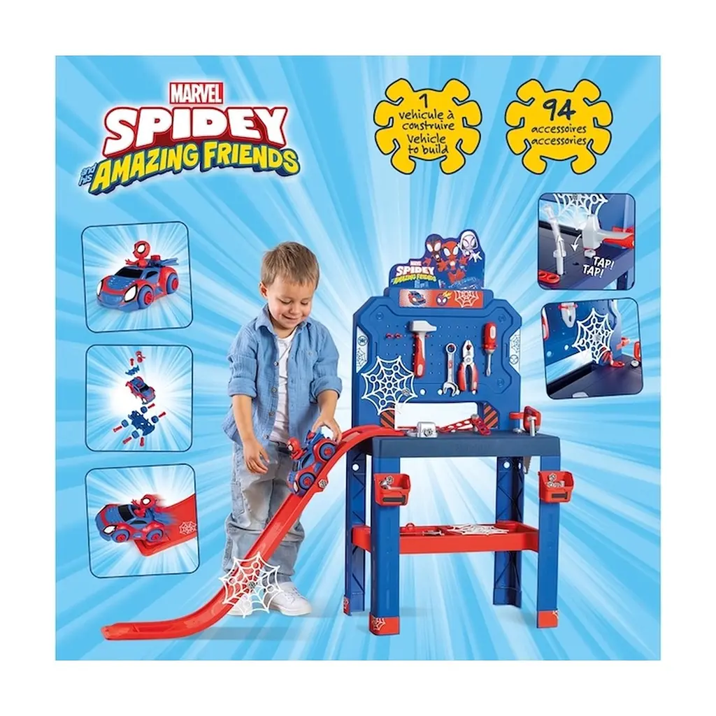 Игровой набор Smoby Спиди. Мастерская с машинкой, 94 аксессуары (7600360742) - фото 4