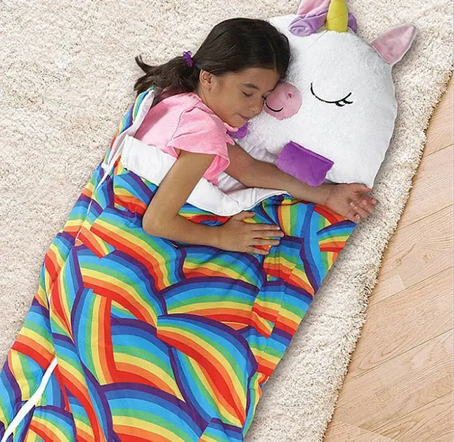Дитячий спальний мішок-плюшева іграшка подушка Єдиноріг Baby sleeping bag Size S WHITE 3 в 1 теплий - фото 3