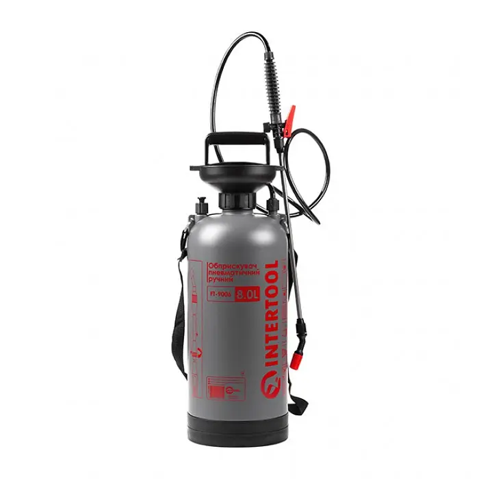 Обприскувач INTERTOOL FT 9006 пневматичний ручний, обєм 8 л, регульоване розпилення, сталева штанга - фото 2