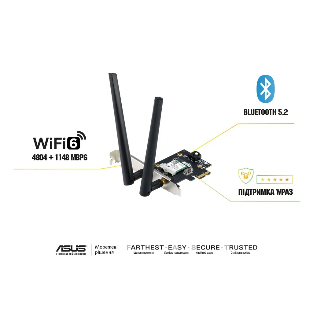 Мережева карта Wi-Fi ASUS PCE-AX1800 - фото 7