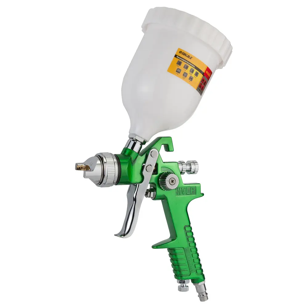 Фарборозпилювач Sigma HVLP 1.4 мм з верхнім баком 600 мл Green (6812021) - фото 7
