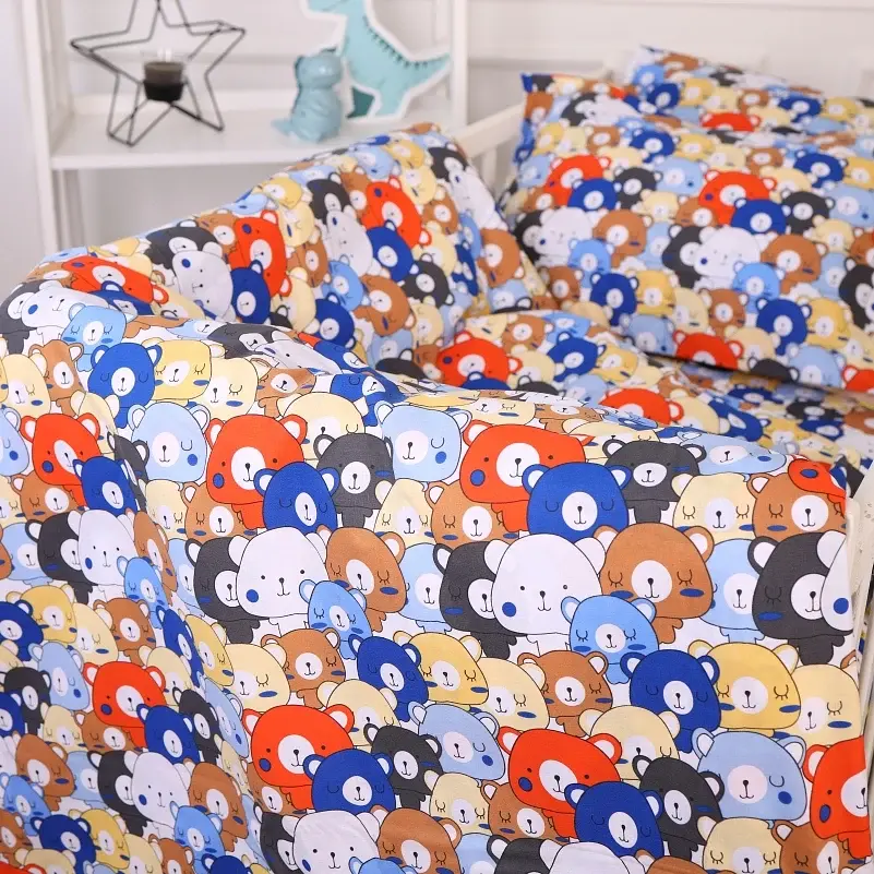 Простыня на резинке MirSon Kids Time 20-0032 Colored bears 80х160 см (2200009638619) - фото 2
