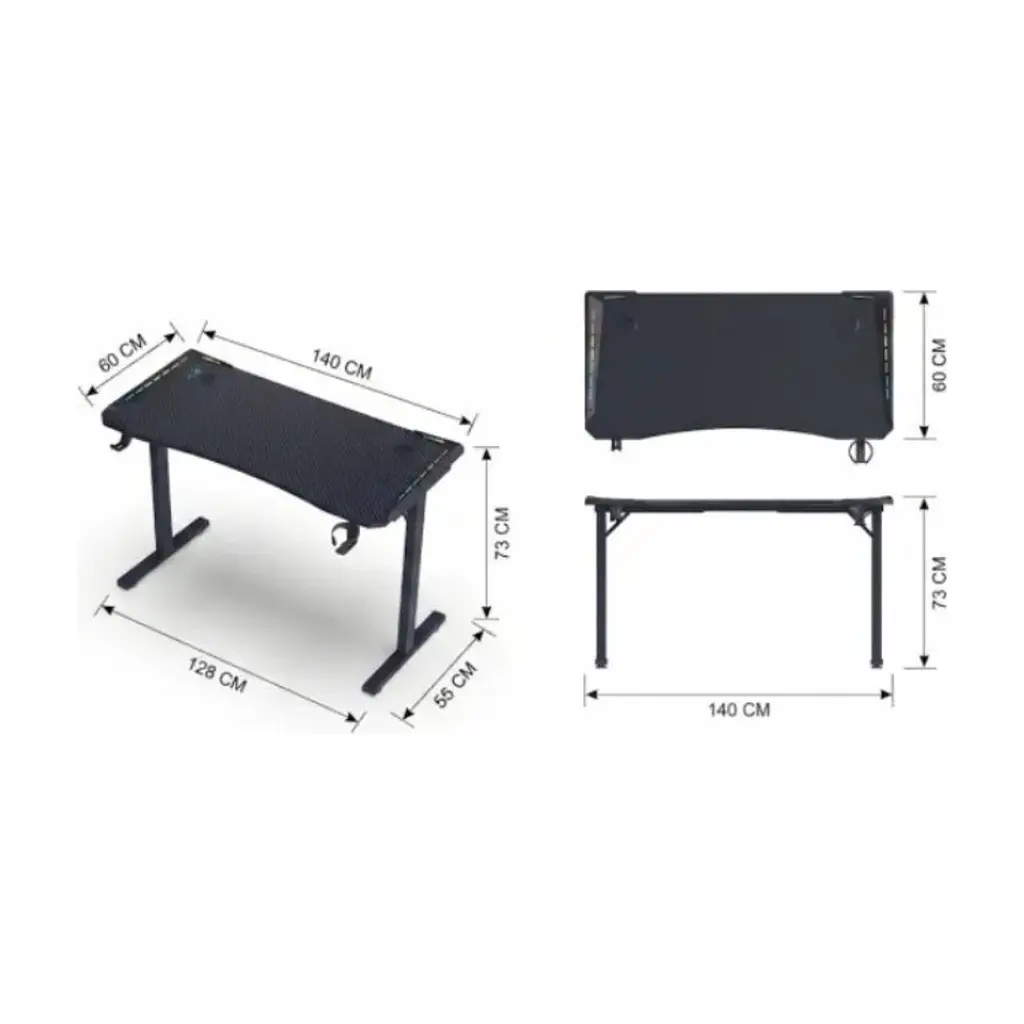 Комп'ютерний стіл GT Racer T-1452 Black (T-1452 (140x60x73) Black) - фото 9