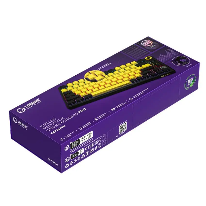 Клавіатура Lorgar KBP7075W Wireless Pro 75% Exploded Black Yellow EN/UA (LRG-KBP7075W-YL-US) - фото 10