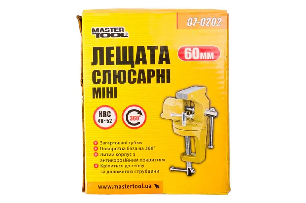 Тиски ручні слюсарні міні Mastertool міні 60 мм 07-0202 - фото 4