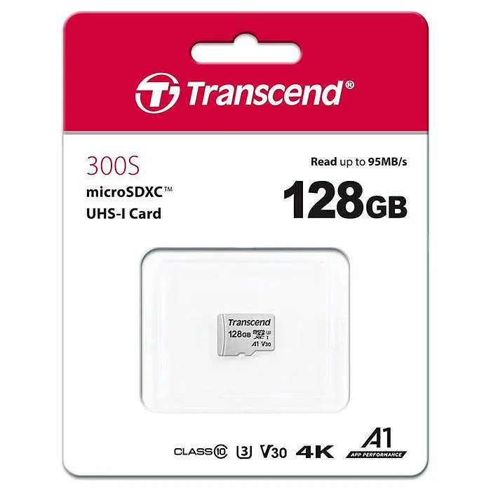 Карта памяти Transcend 128GB microSDXC C10 UHS-I R95/W45MB/s (TS128GUSD300S) - фото 2