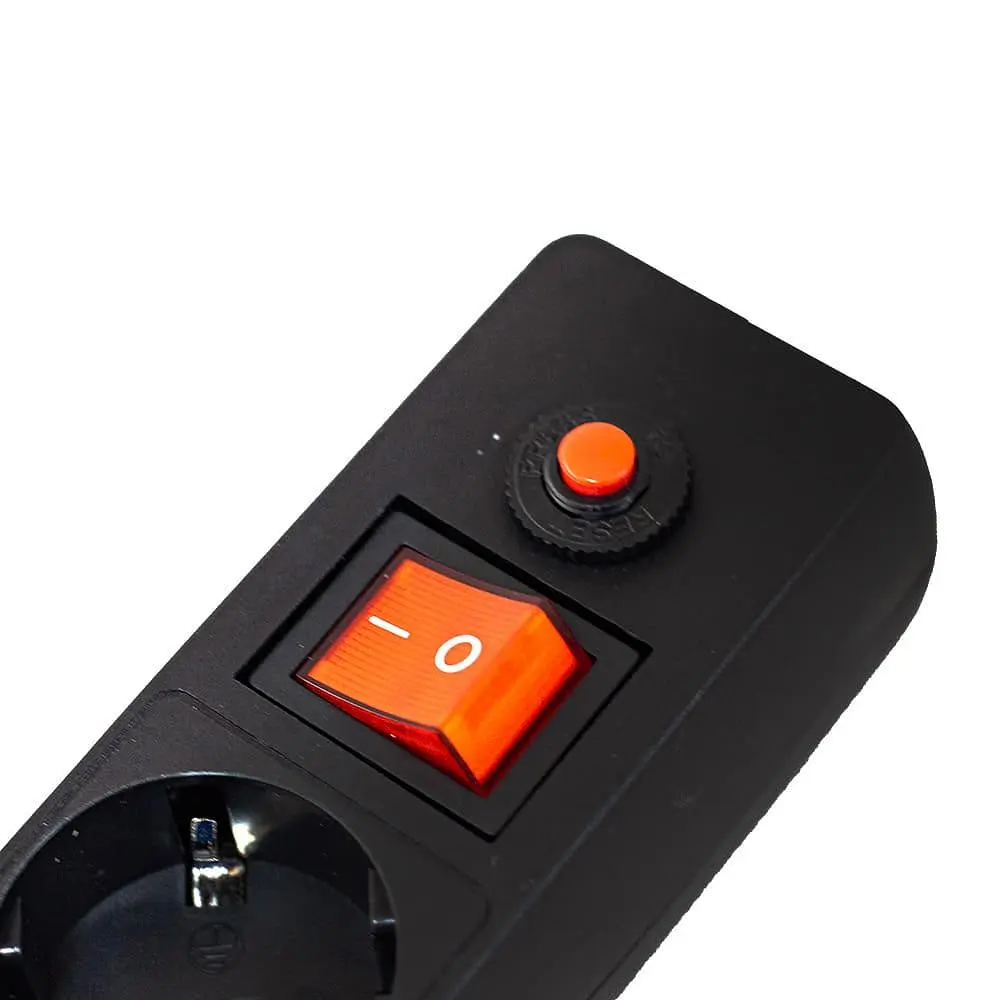 Мережевий фільтр GTL EU05FK, 5 розеток, 1.8 м, Black, 1xType-C / 1xUSB (2.1A), 10А, до 2.3 кВт, виключатель, заземление, 3x0.75 мм² (GTL-XH-EU05FK-1.8 - фото 2