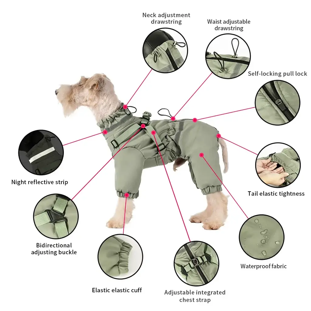 Зимова куртка для собак V.PET.B.R. Dog Apparel C837 Khaki, XL - фото 4