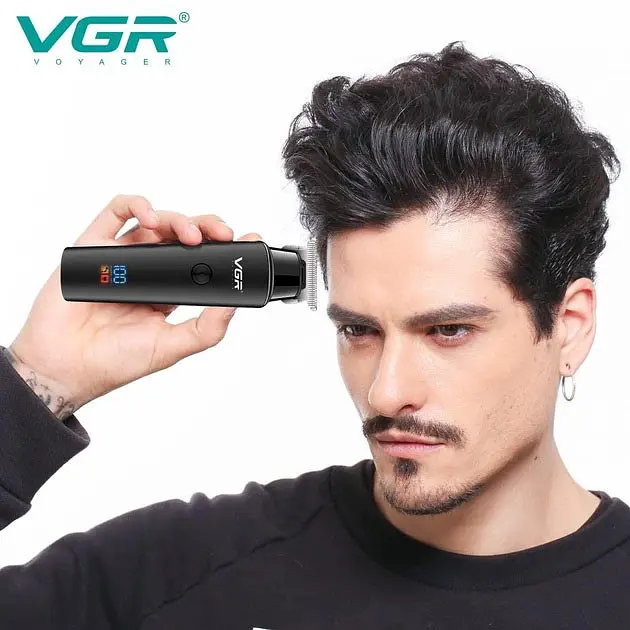 Машинка для стрижки волосся VGR V-937 LED-дисплей акумуляторна IPX5 2000mAh 5W Black - фото 4