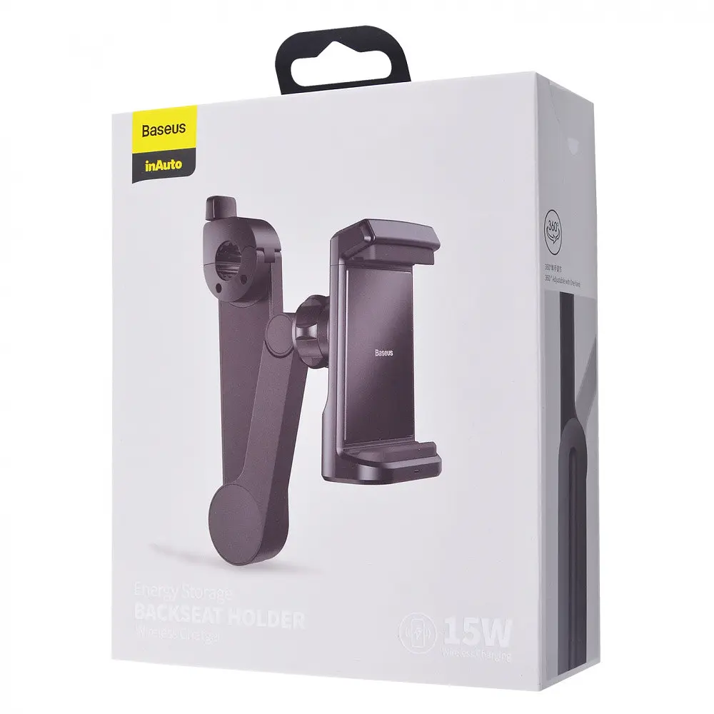 Тримач в машину с Бездротовою Зарядкою Baseus Energy Storage Backseat чорний (30493) - фото 2