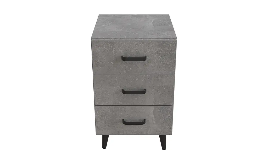 Тумба Віва 3 на конусних ніжках Ferrum-decor 56,5x35x40 Чорний метал ДСП Бетон 16 мм (FRD-106817) - фото 2