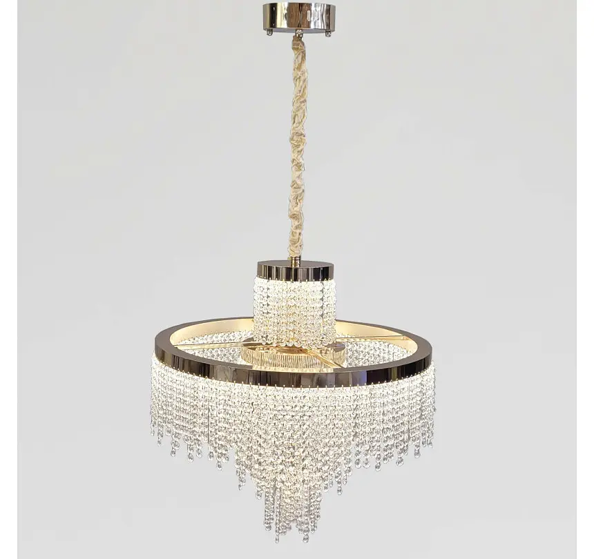 Золота багатоярусна LED люстра 376-600GD Artlight діаметром 60 см - фото 3