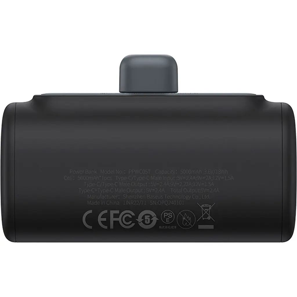 Зовнішній акумулятор Baseus Compact Type-C Edition 5000mAh 20W Black (P10068306113-00) [132858] - фото 5