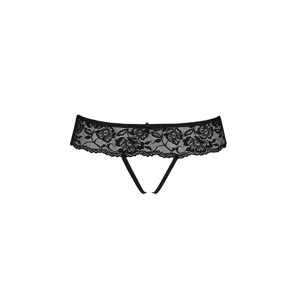 Кружевные стринги с доступом Senia Thong black - Passion L/XL - фото 5