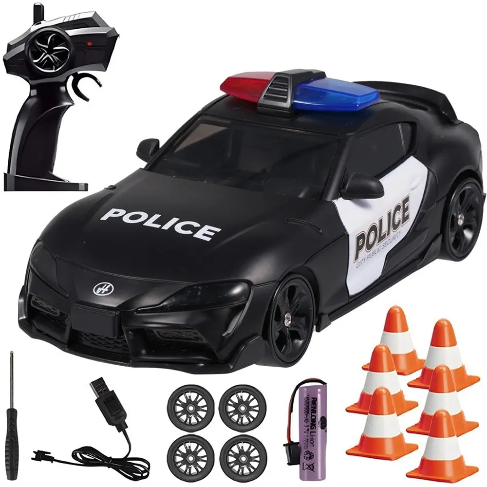 Дитяча радіокерована машина Toyota Supra MK5 поліція 1:24 4WD дрифт авто з сиреною підсвіткою та пультом - фото 4