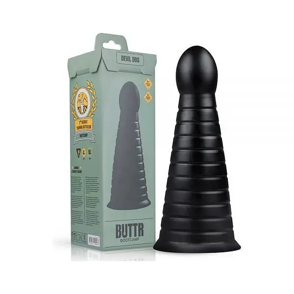 Велика анальна пробка-конус Buttr Devil Dog Butt Plug, 25,9 см, чорний - фото 4