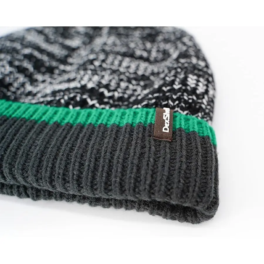 Шапка водонепроникна DexShell Cuffed Beanie розмір S/M 56-58 см чорна з зеленою смугою - фото 5