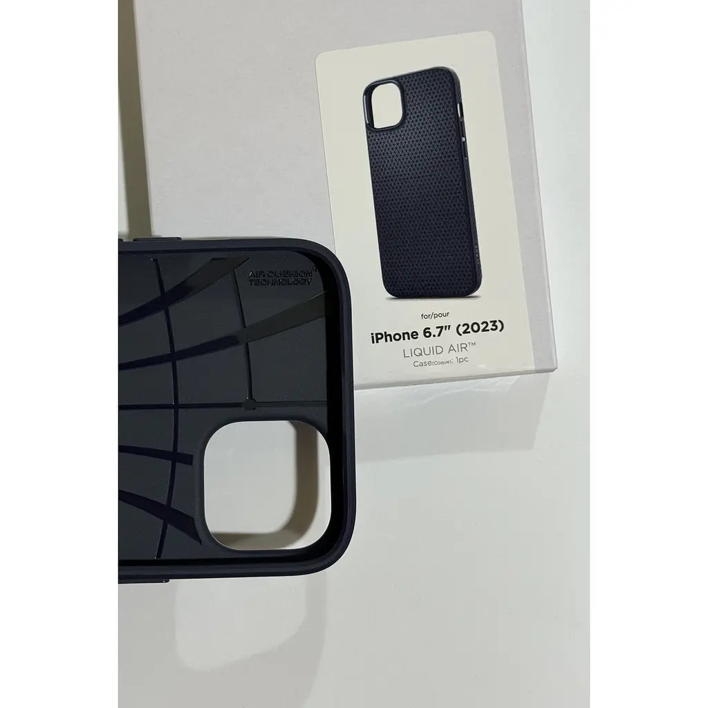 Оригинальный противоударный чехол Spigen Liquid Air Armor для iPhone 15 Plus/14 Plus Navy Blue ACS06651 - фото 8