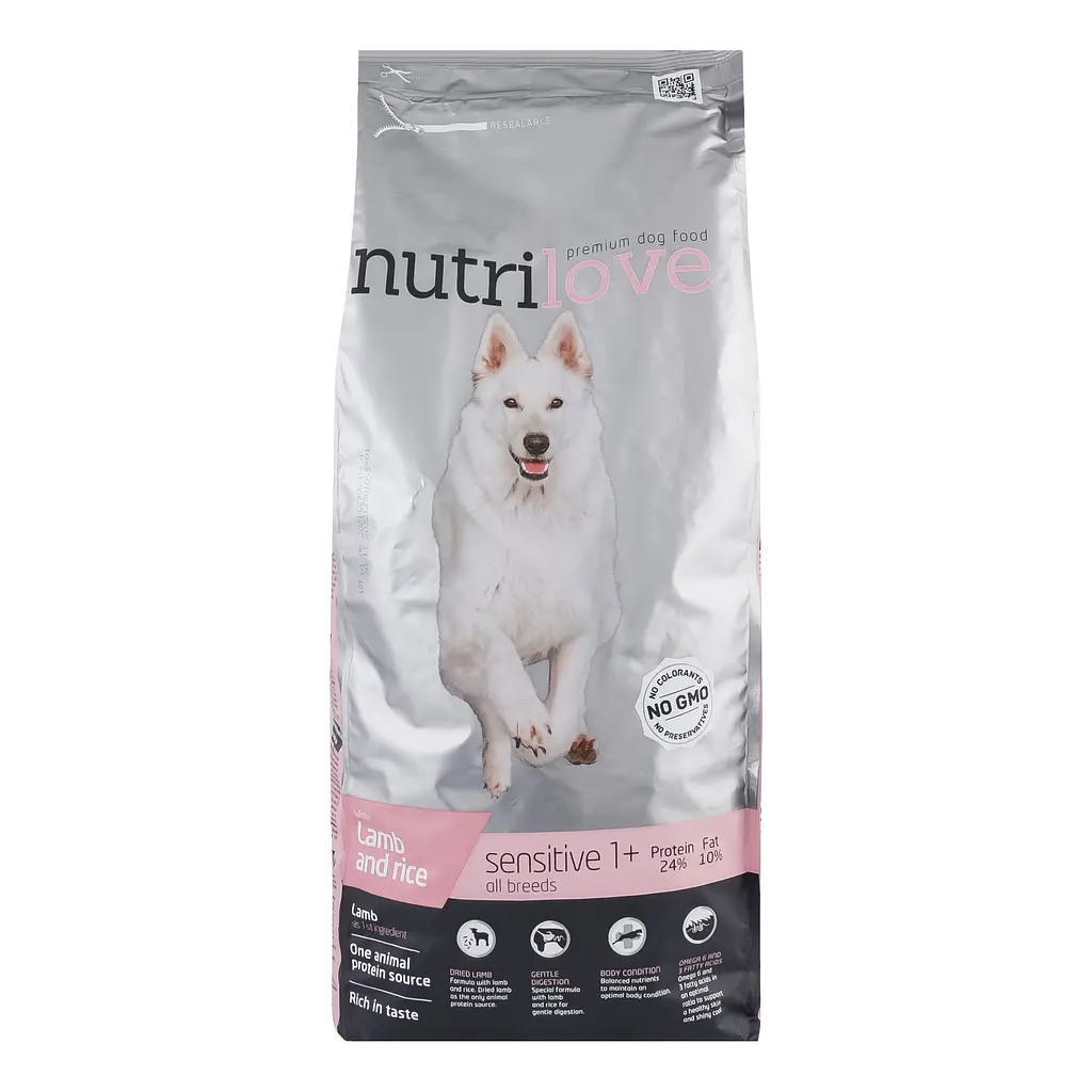 Сухий корм для дорослих собак з чутливим травленням Nutrilove з ягням і рисом 3 кг - фото 2