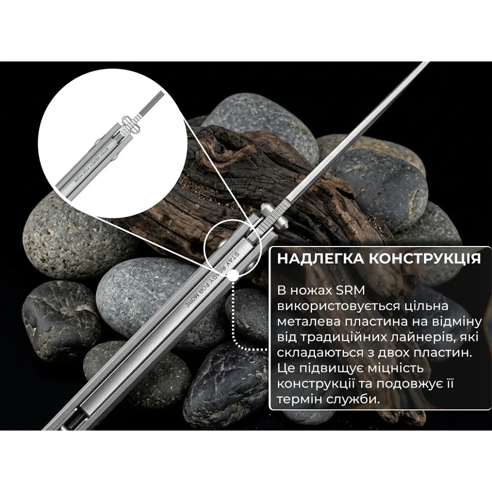 Ніж складаний туристичний SRM Terrier 258L-GK2 (9.3 см) 140Cr / G10 сірий - фото 12