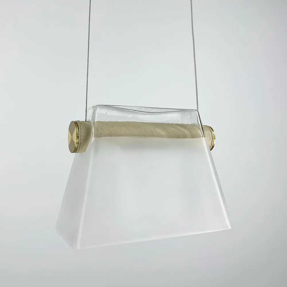 Підвіс із прозорим плафоном та фурнітурою з екошкіри | Арт. CO 7 CL | Line F - фото 3