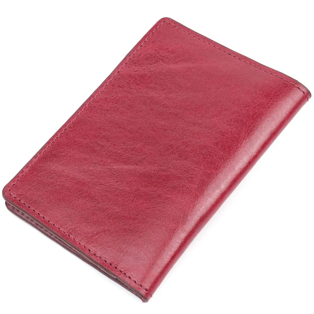 Жіноча обкладинка на військовий квиток із глянсової шкіри Карта Grande Pelle 16779 бордова - фото 2