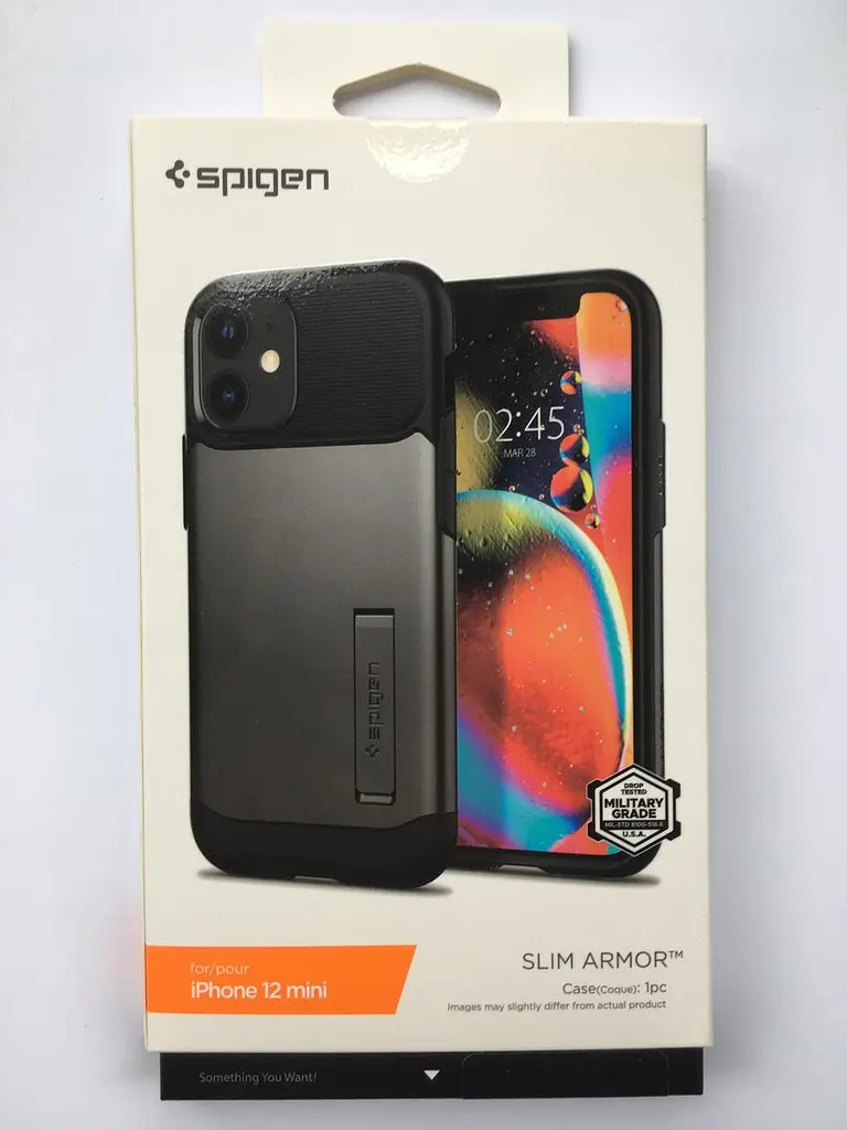 Чохол протиударний із підставкою Spigen Slim Armor ACS01546 для iPhone 12 Mini (5.4") Gunmetal - фото 9