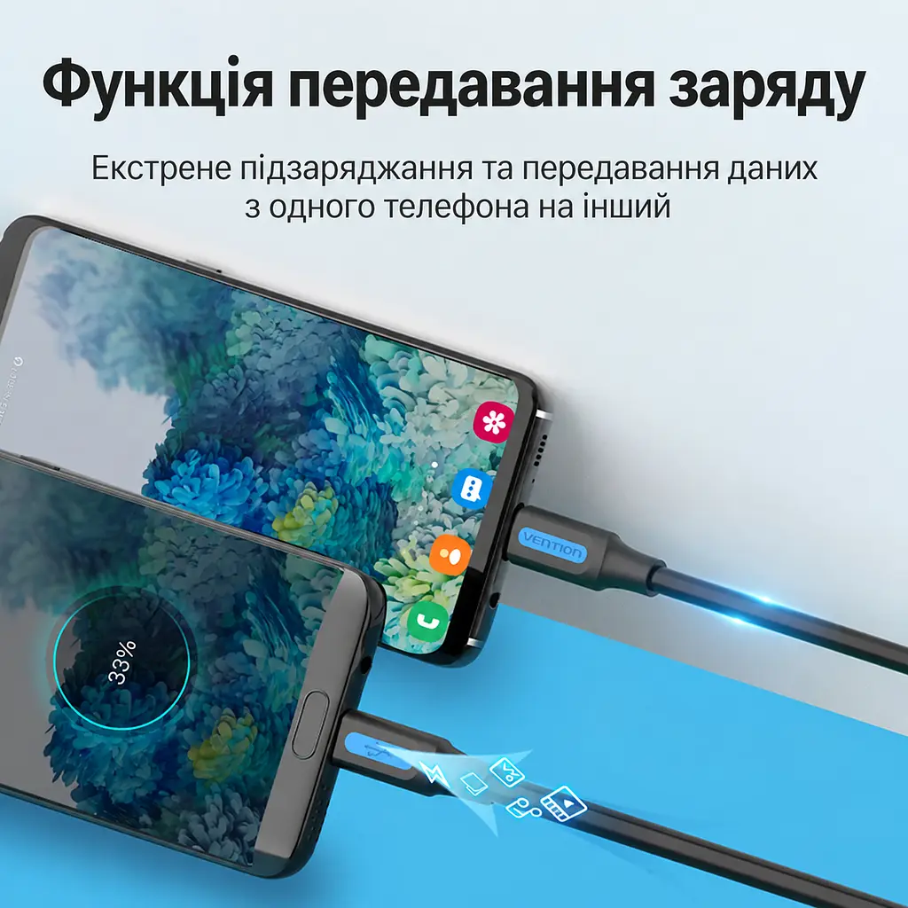 Кабель Vention COVBD USB-C - Micro-USB 0,5 м чорний (COVBD) - фото 7