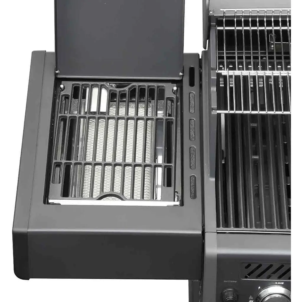 Газовый гриль Santos S-418 All Black с боковой и задней горелкой, черный полностью (890055) - фото 12