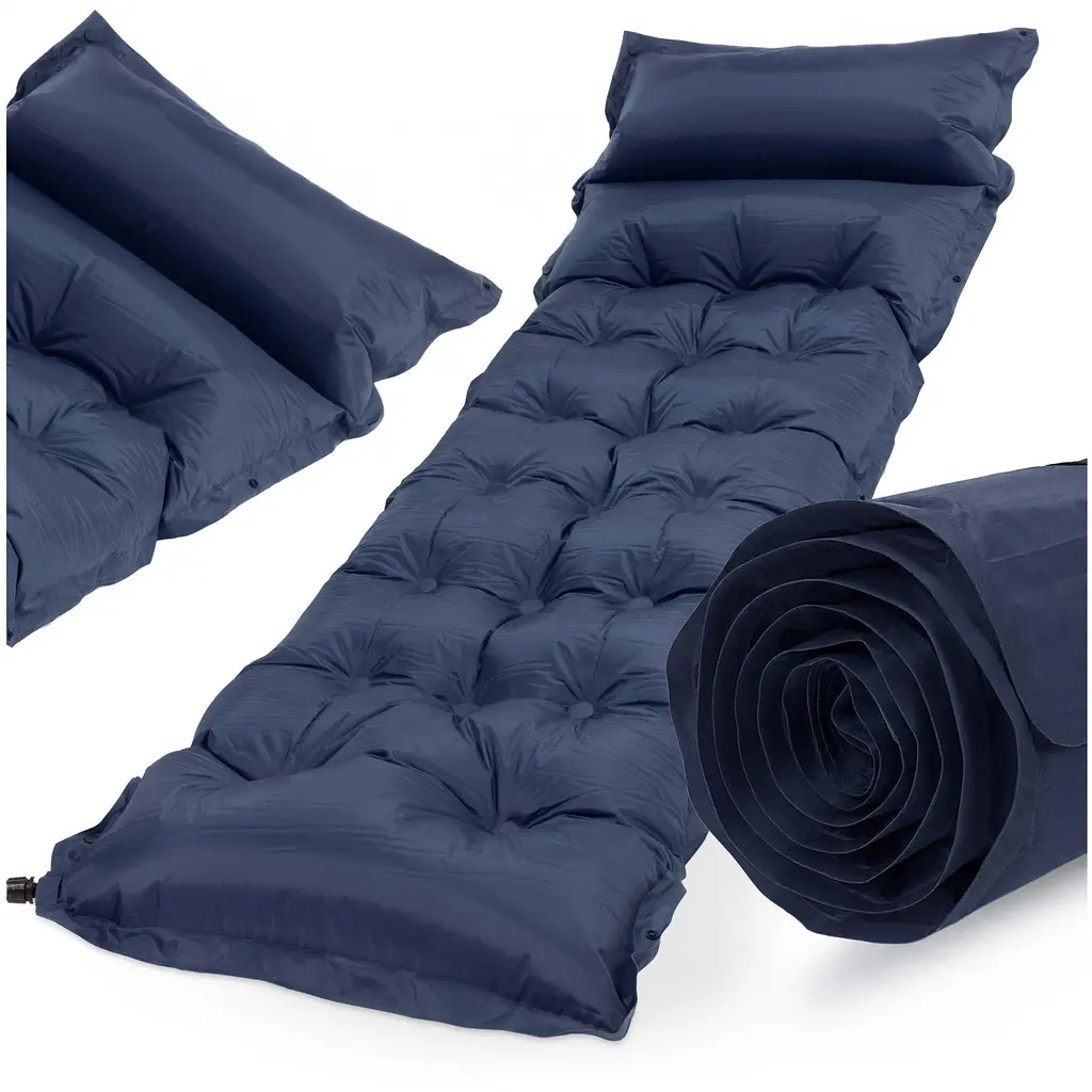 Килимок самонадувний Springos 193 x 66 x 3.5 см з подушкою PM054 Navy Blue - фото 9