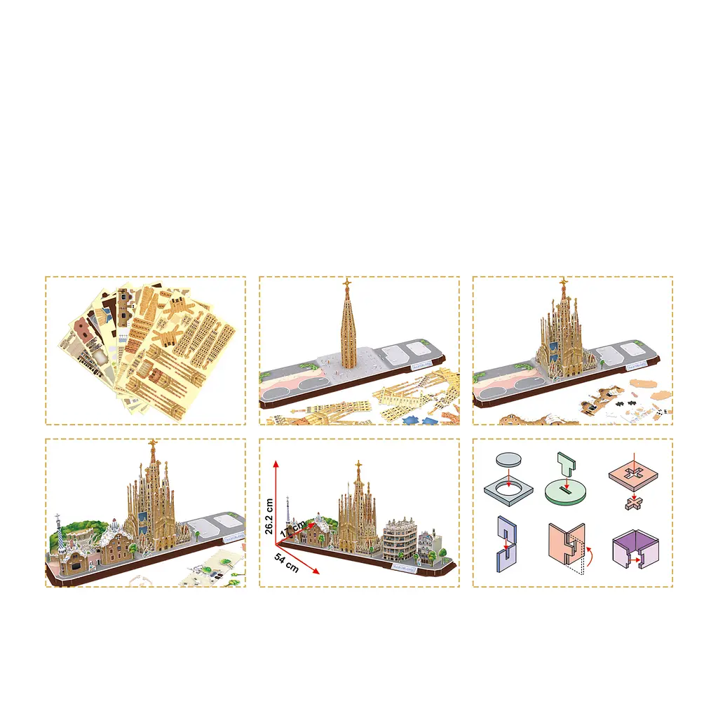 Пазл 3D CubicFun City Line Barcelona, 186 елементів (MC256h) - фото 4