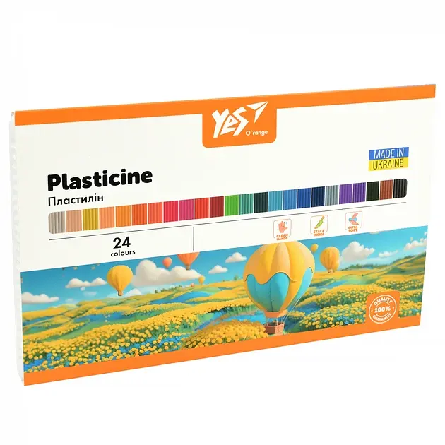 Пластилін "Yes" O`range Line 24 кольор. 480гр №540692