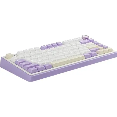 Клавіатура бездротова F75, White/Purple, Bluetooth 5.0 / 2.4GHz USB / Type-C, механічна (переми Aula teh0028292 - фото 3