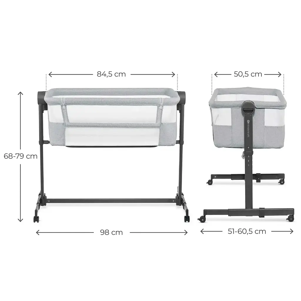 Приставне ліжко-люлька Kinderkraft Nestee Up 2 Light Grey (KLNEE002LGR0000) - фото 3