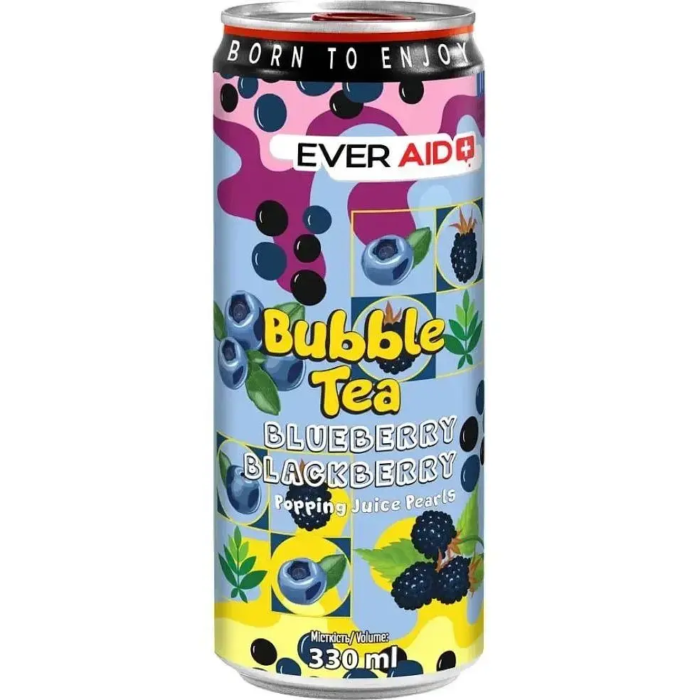 Напій безалкогольний Ever Aid Bubble Tea Blueberry Blackberry 330 мл
