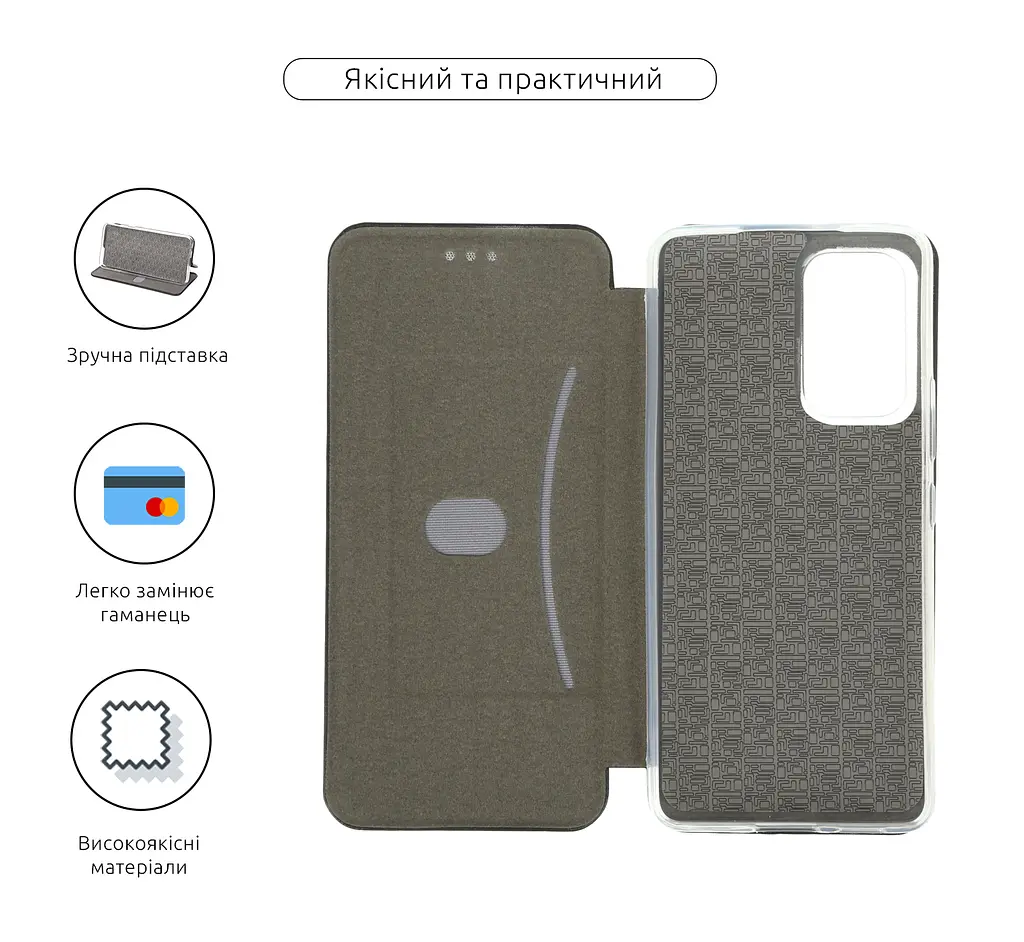 Чехол-книжка для Samsung Galaxy A53 5G (A536), G-Case, черный, кожаный чехол-книжка из экокожи (PU) и TPU, с магнитом, с подставкой и вместительным кардхолдером, противоударный, защита всего корпуса, ArmorStandart (ARM60893) - фото 3