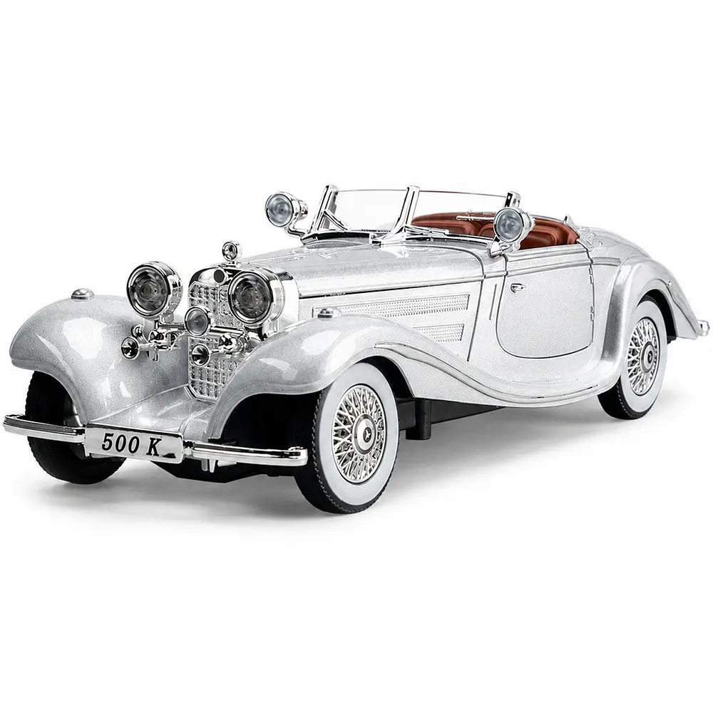 Колекційна металева модель автомобіля АвтоЕксперт Mercedes-Benz 500K Special Roadster 1936 з інерцією, світлом та звуком 1:24 - фото 9