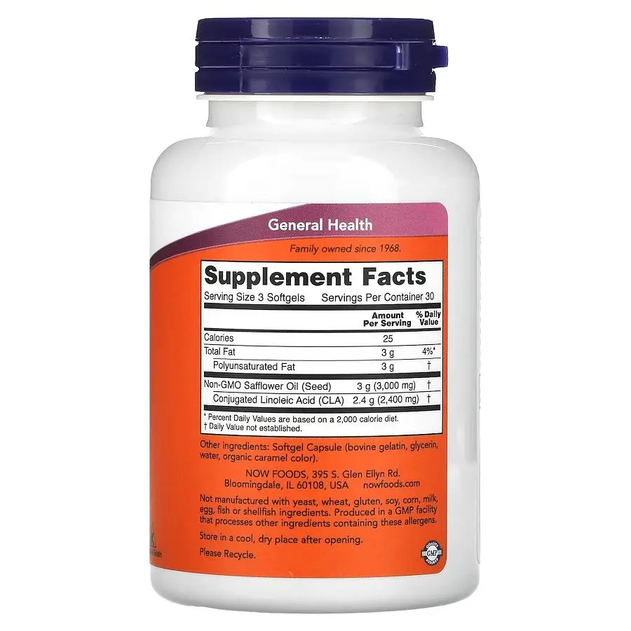 Жиросжигатель NOW CLA 800 mg, 90 капсул - фото 2