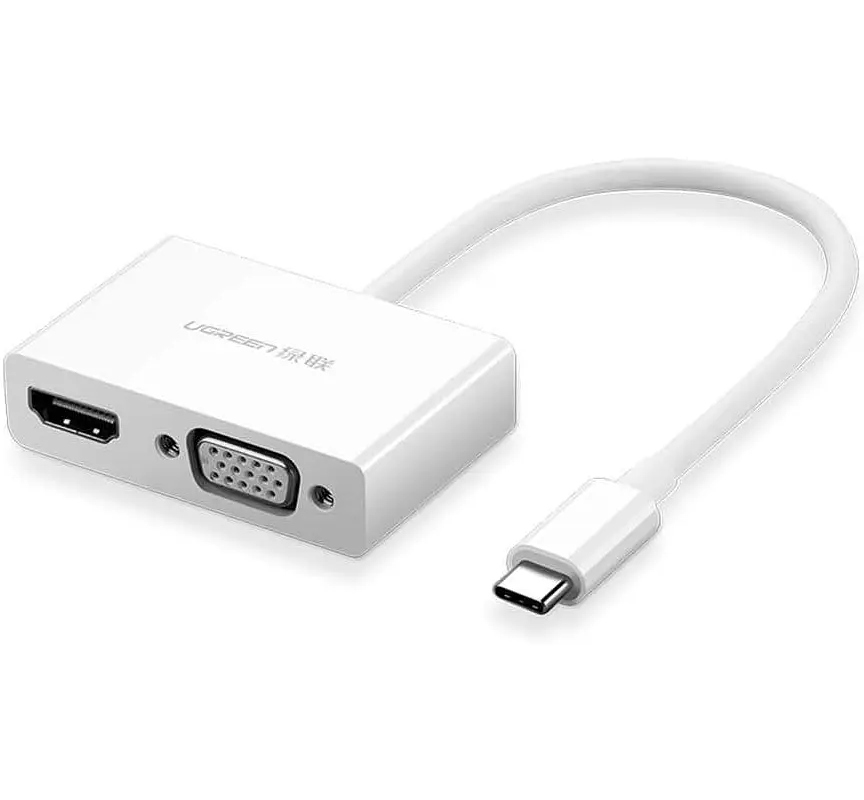 USB-хаб UGREEN USB Type C to HDMI + VGA Converter (білий) - фото 2
