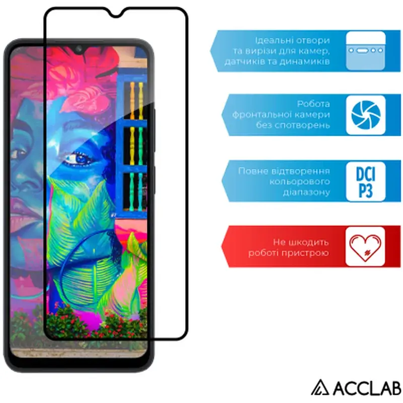 Скло захисне ACCLAB Full Glue Xiaomi Redmi 12C (1283126573743) - фото 5