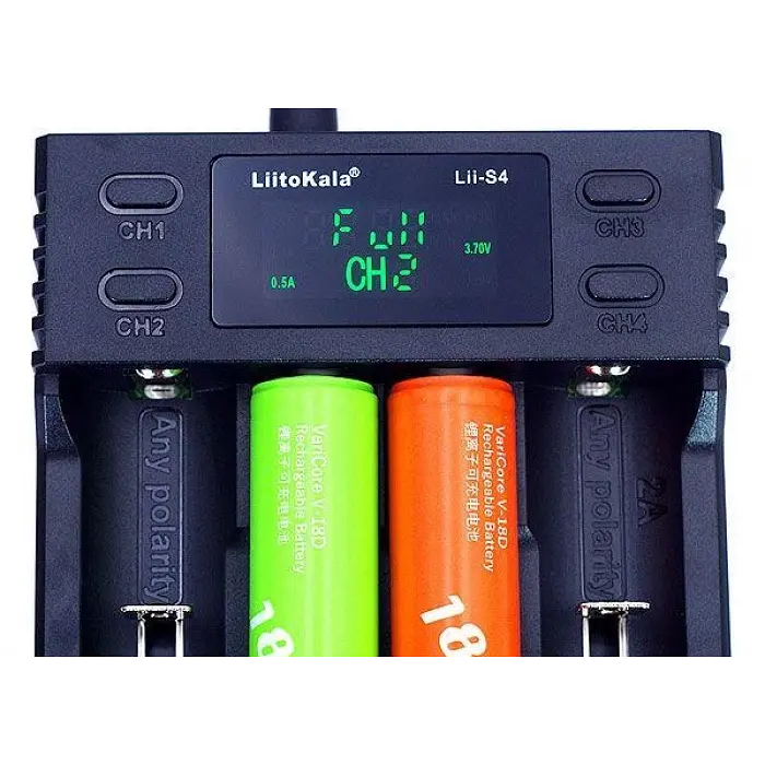 Зарядное устройство для 4-x аккумуляторов 18650 26650 21700 АА ААА Li-Ion LiFePO4 NiMH LiitoKala Lii-S4 - фото 5