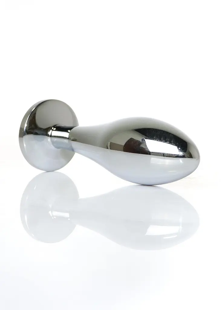 Анальная пробка Jewellery Silver Plug Clear M 9.2 см (розовый) - фото 6