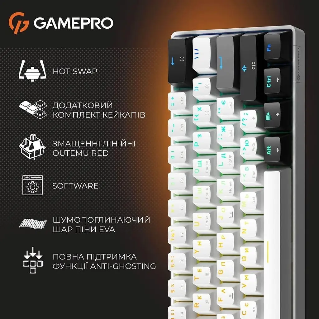 Клавіатура GamePro Genesis Infinity MK130 (MK130BW) - фото 8