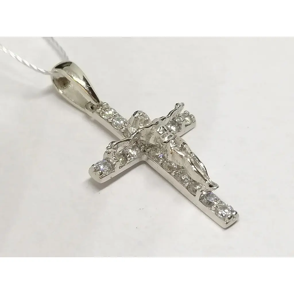 Золотий хрестик Імперія золота Розп'яття Христа з фіанітами. КР298БИ - фото 3