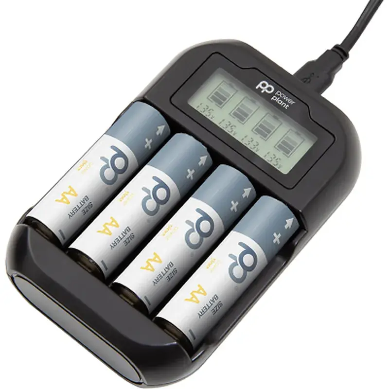 Зарядний пристрій для акумуляторів PowerPlant PP-UN4 (AA, AAA / input microUSB DC 5V/2A) (PP-UN4) - фото 2