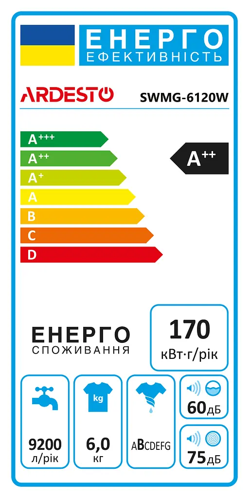 Пральна машина Ardesto (SWMG-6120W) - фото 3